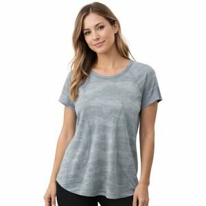 Lululemon Swiftly Tech Short Sleeve Shirt Blue Camo Active Workout Gym Womens 12